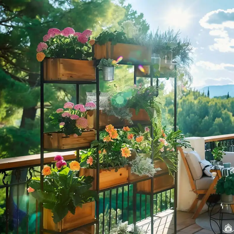 Jednoduché DIY nápady na dřevěné police, které oživí balkon i terasu