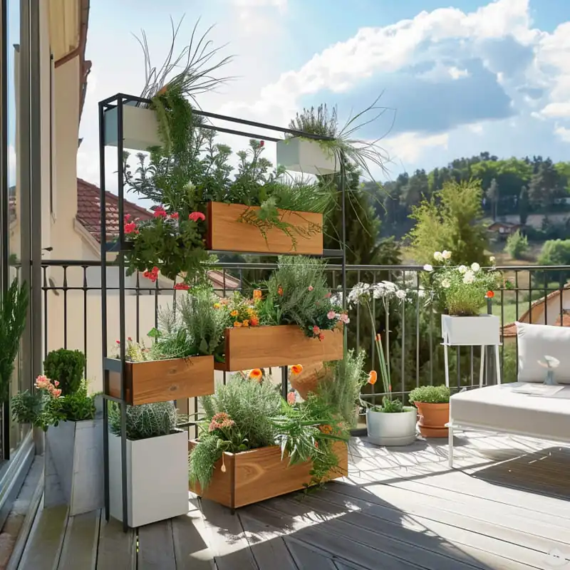 Jednoduché DIY nápady na dřevěné police, které oživí balkon i terasu
