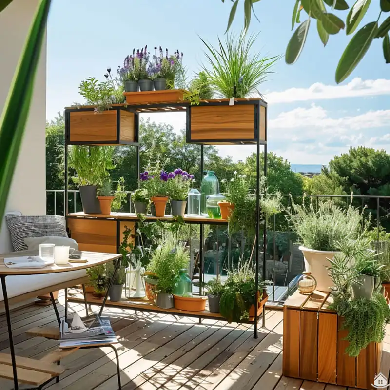 Jednoduché DIY nápady na dřevěné police, které oživí balkon i terasu