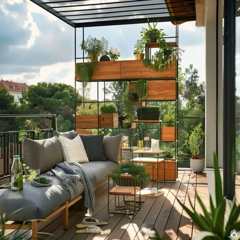 Jednoduché DIY nápady na dřevěné police, které oživí balkon i terasu