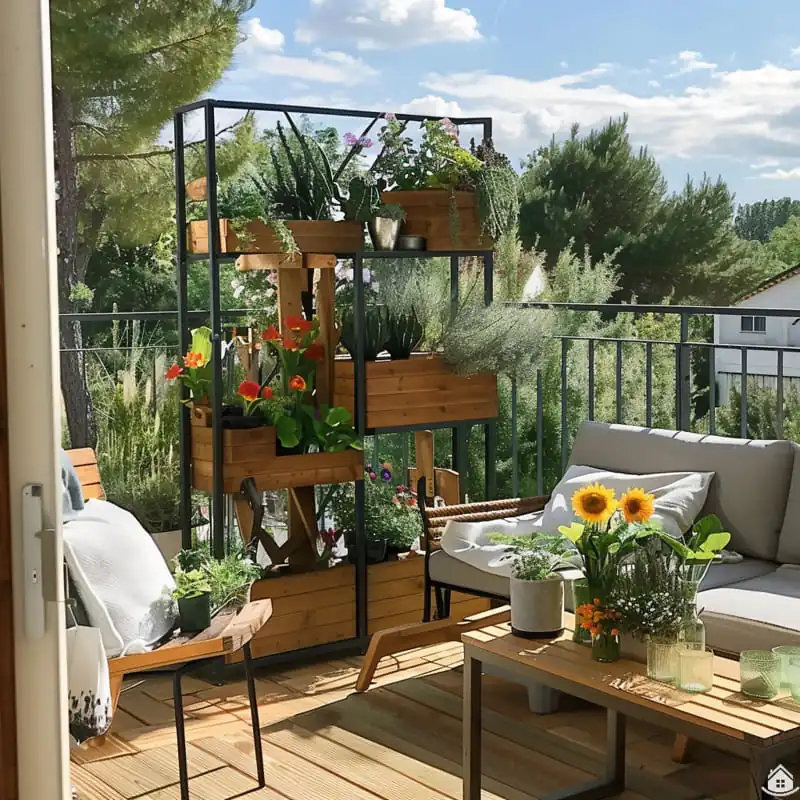 Jednoduché DIY nápady na dřevěné police, které oživí balkon i terasu