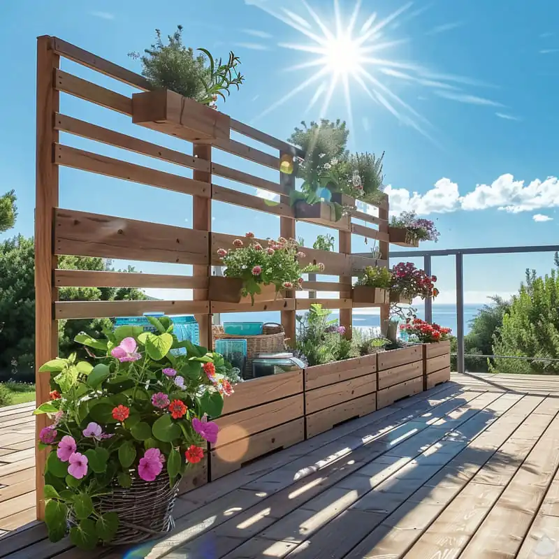 Jednoduché DIY nápady na dřevěné police, které oživí balkon i terasu