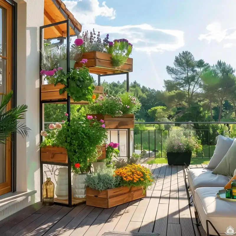 Jednoduché DIY nápady na dřevěné police, které oživí balkon i terasu