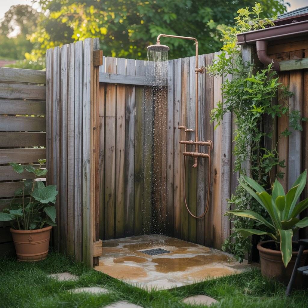 Zahradní sprchy, které si zvládnete postavit sami: krásné DIY inspirace pro letní osvěžení