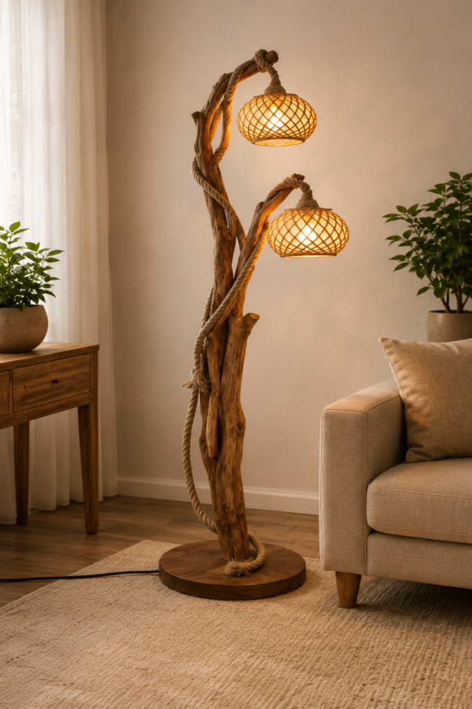 Lampy z naplaveného dřeva: originální osvětlení inspirované přírodou