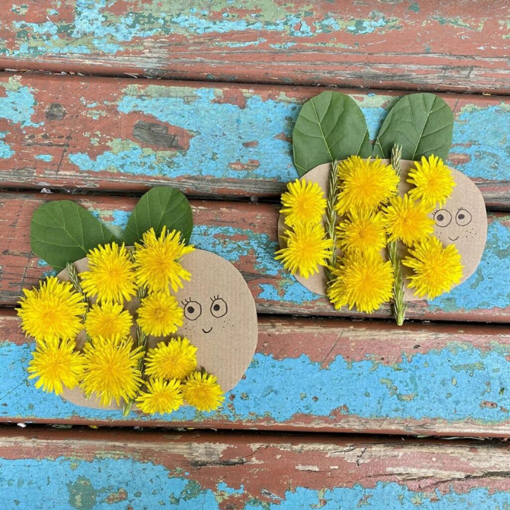DIY kreativní tvoření z kartonu a květin s dětmi