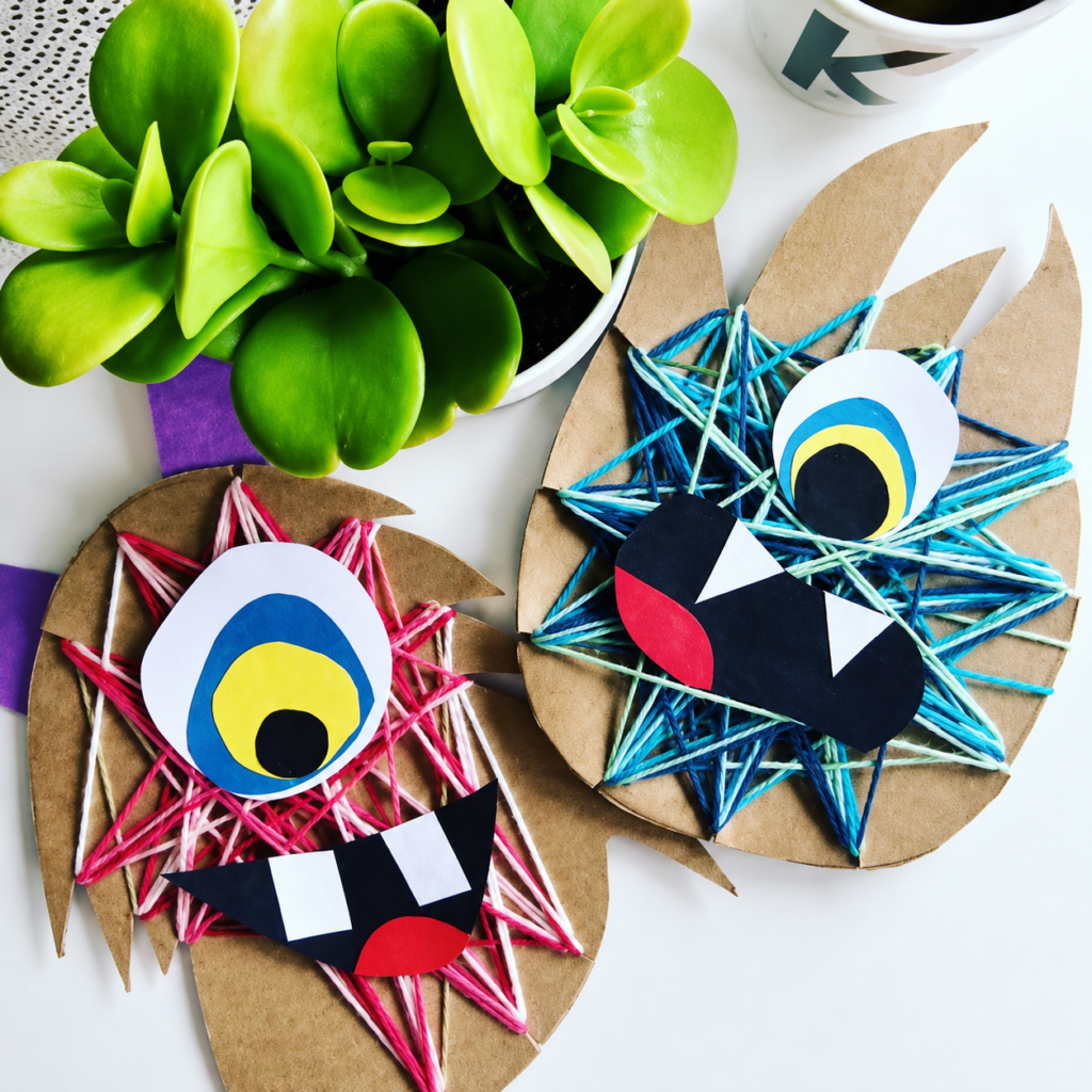DIY zábavné tvoření z kartonu a příze s dětmi