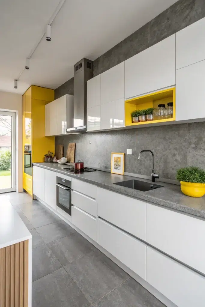 Inspirativní nápady na žluto-šedo-bílou kuchyni plnou stylu