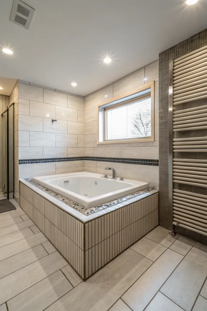 Stylové obklady kolem vířivky a vany: inspirace pro luxusní koupelnu