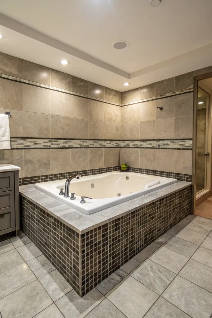 Stylové obklady kolem vířivky a vany: inspirace pro luxusní koupelnu