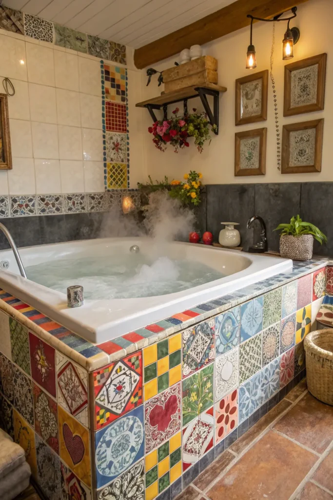 Stylové obklady kolem vířivky a vany: inspirace pro luxusní koupelnu