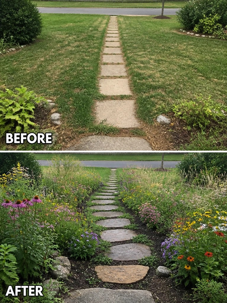 Inspirace PŘED a PO: krásnější zahrada díky cestičkám a záhonům