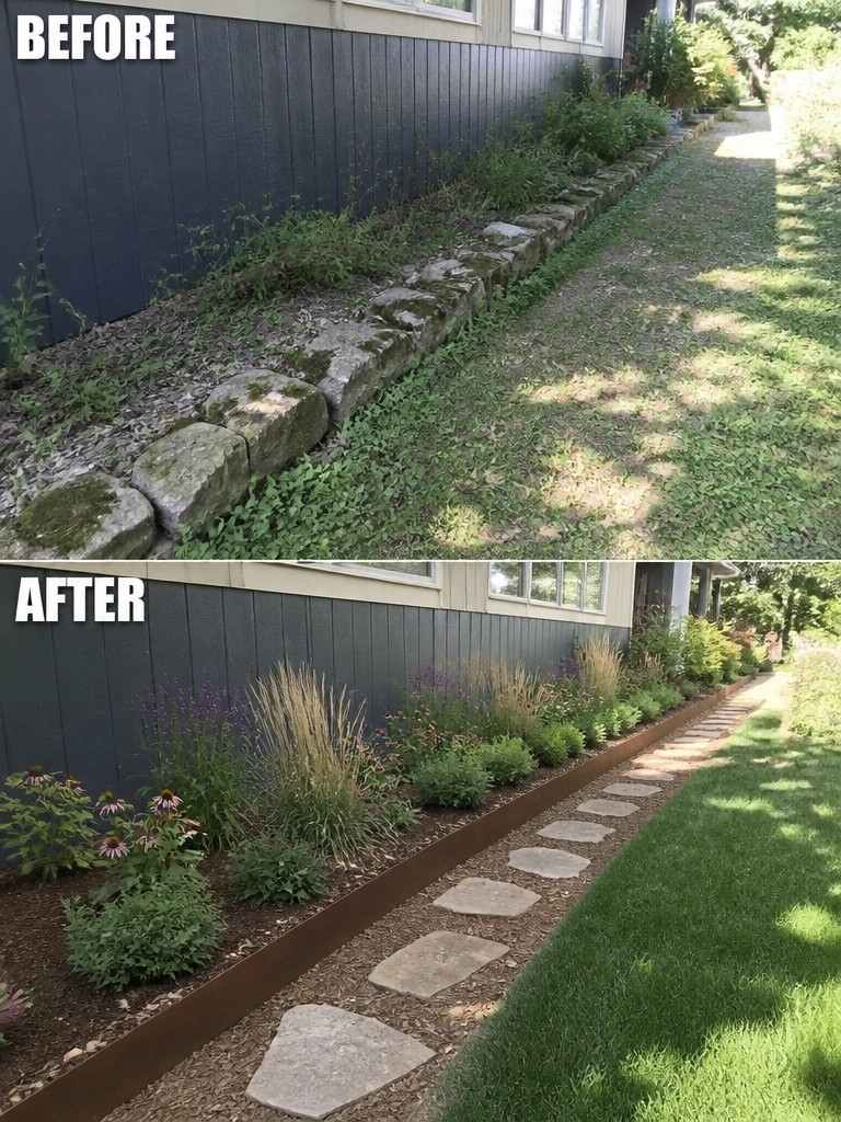 Inspirace PŘED a PO: krásnější zahrada díky cestičkám a záhonům