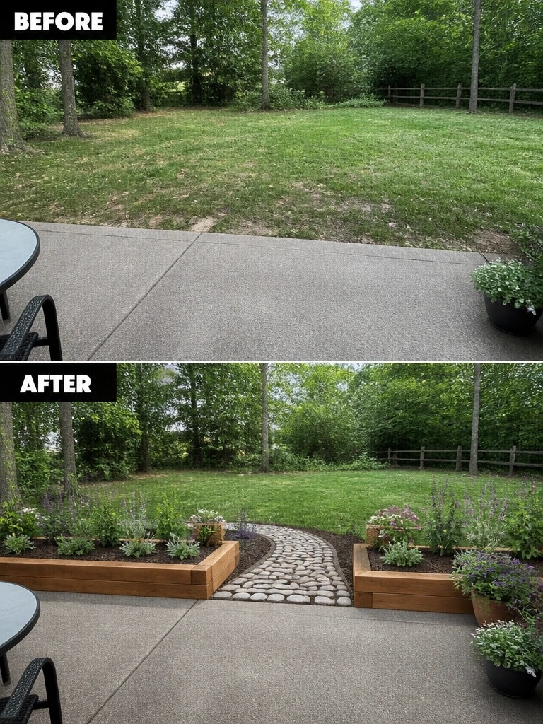Inspirace PŘED a PO: krásnější zahrada díky cestičkám a záhonům
