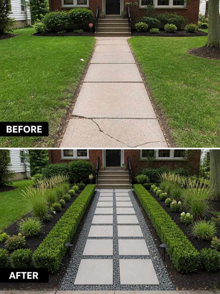 Inspirace PŘED a PO: krásnější zahrada díky cestičkám a záhonům