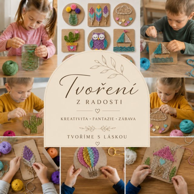 DIY zábavné tvoření z kartonu a příze s dětmi