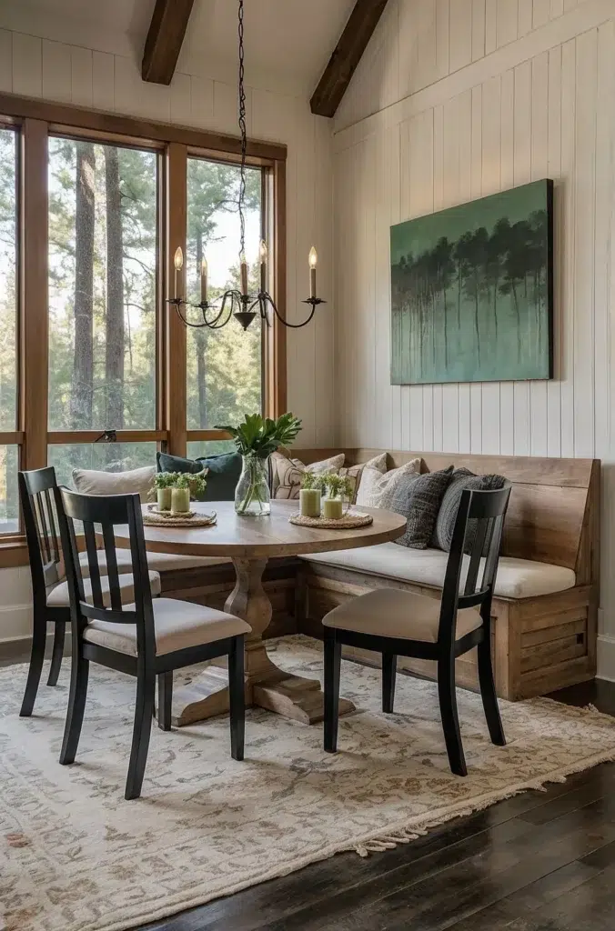 Moderní jídelna ve stylu farmhouse: originální nápady plné rustikálního kouzla
