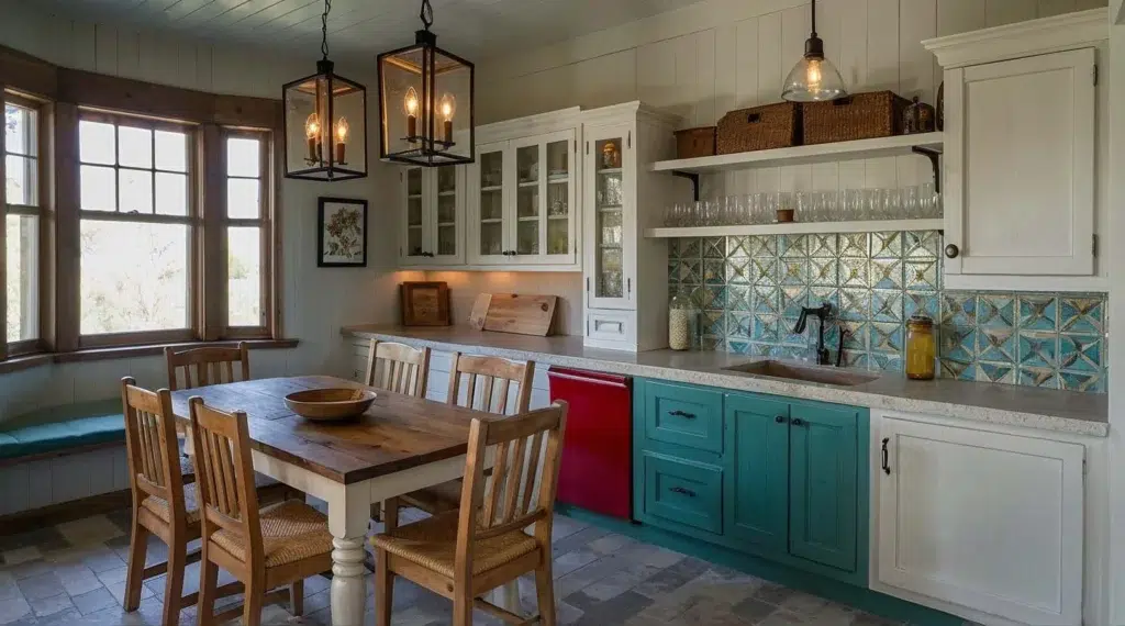 Moderní jídelna ve stylu farmhouse: originální nápady plné rustikálního kouzla