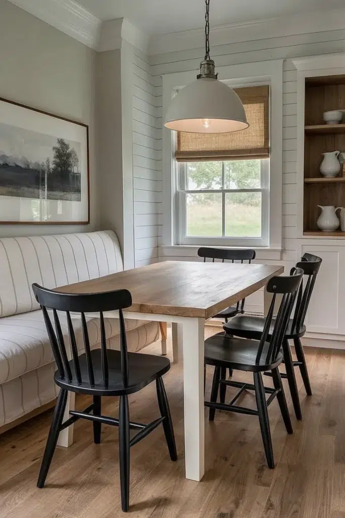 Moderní jídelna ve stylu farmhouse: originální nápady plné rustikálního kouzla