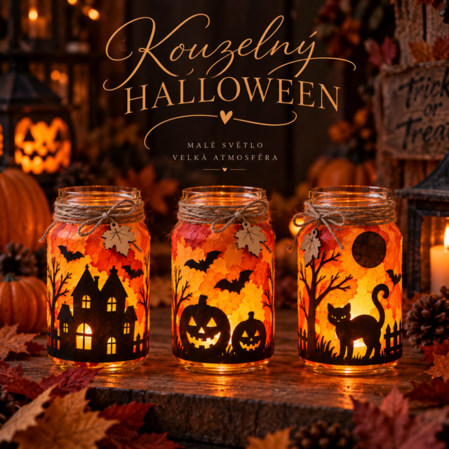 Halloweenské svícny pro děti: veselé tvoření ze sklenic