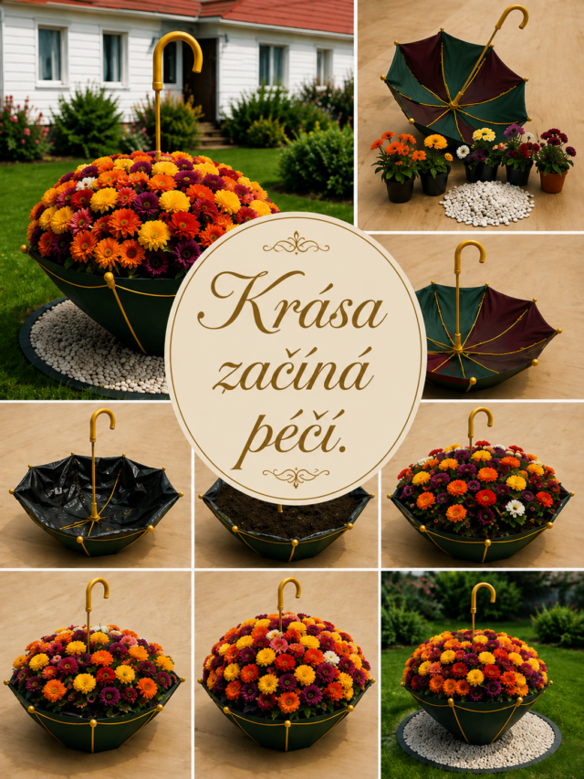 Originální zahradní dekorace z deštníku, která zaujme na první pohled