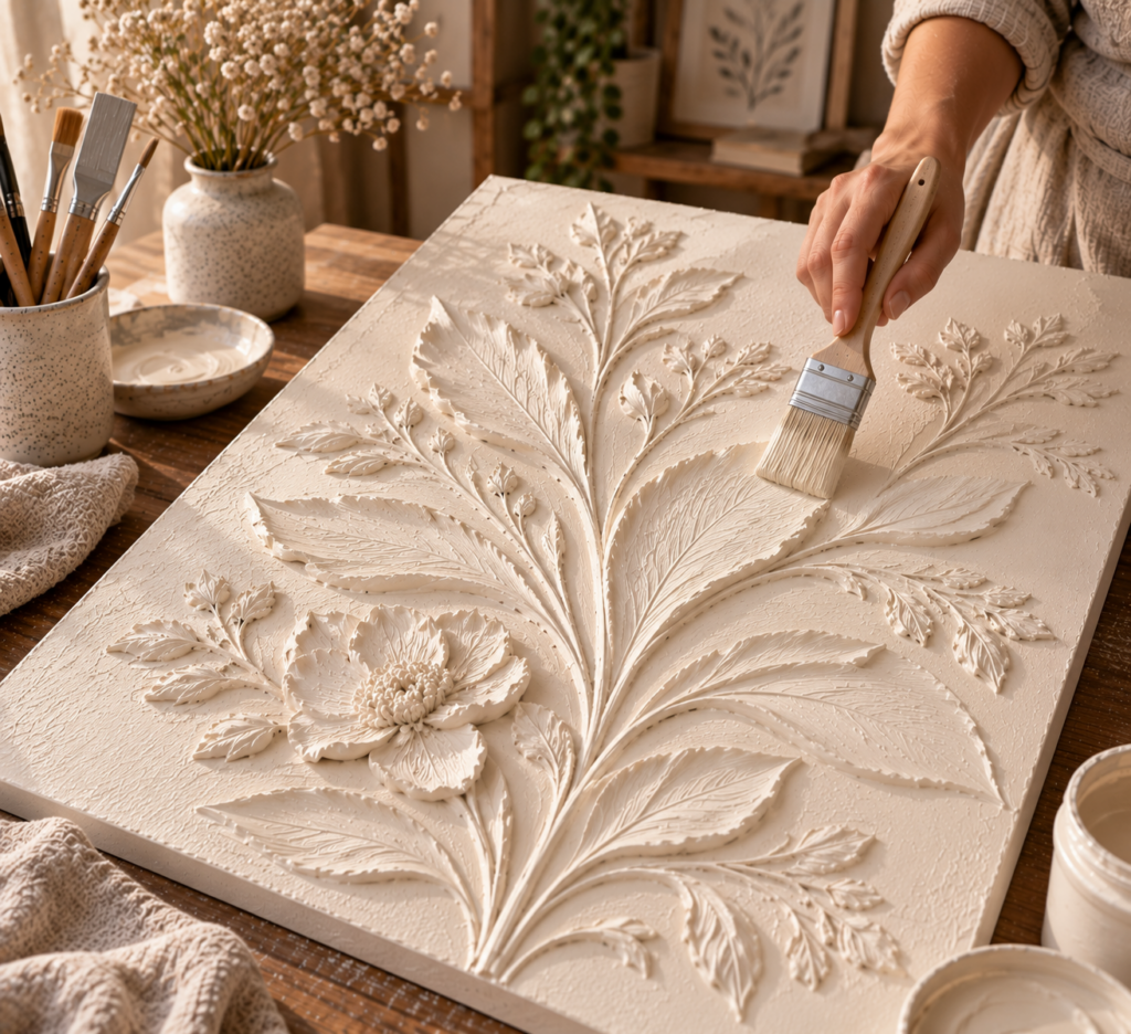3D reliéfní obraz ze sádry: elegantní DIY dekorace, která promění prázdnou zeď