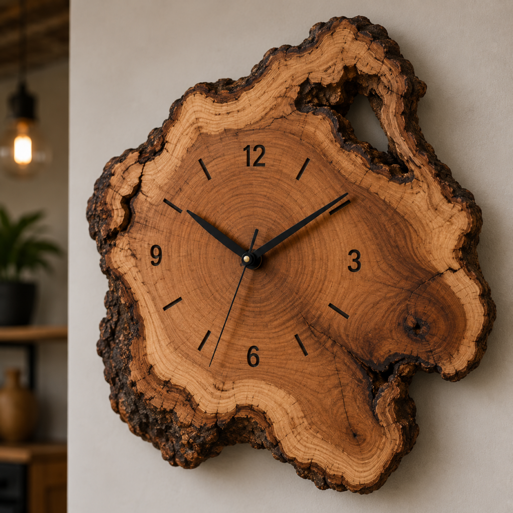 DIY originální dřevěné hodiny, které promění každý kus dřeva v jedinečný doplněk