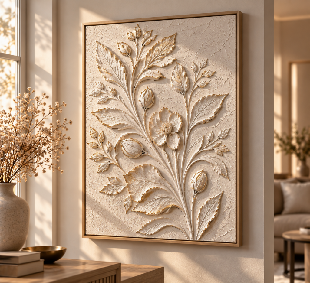 3D reliéfní obraz ze sádry: elegantní DIY dekorace, která promění prázdnou zeď