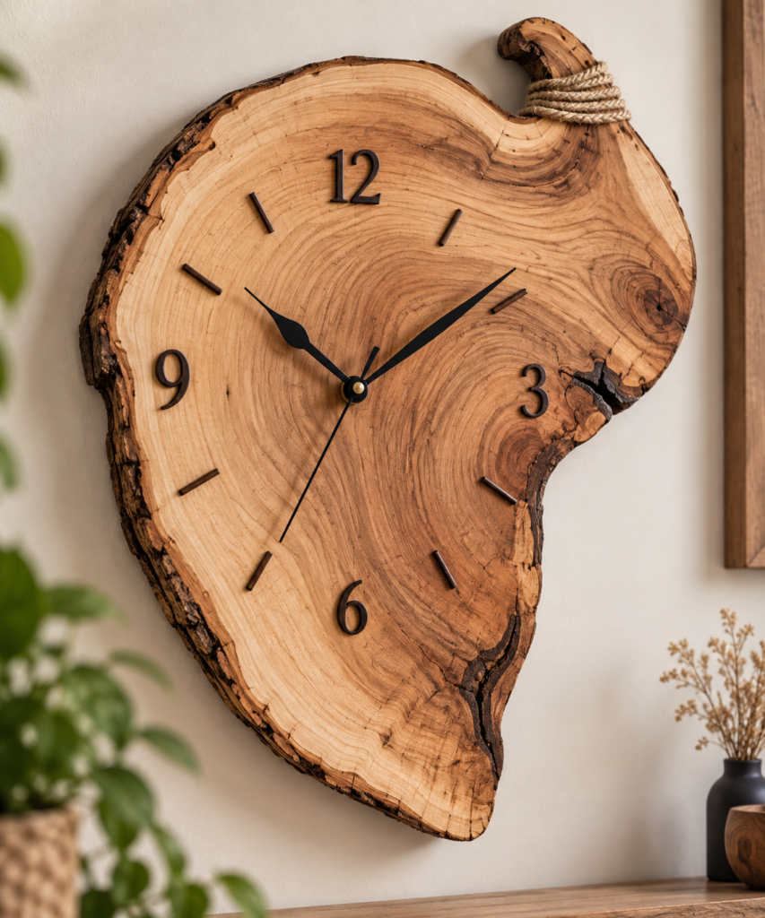 DIY originální dřevěné hodiny, které promění každý kus dřeva v jedinečný doplněk