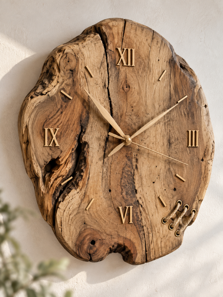 DIY originální dřevěné hodiny, které promění každý kus dřeva v jedinečný doplněk