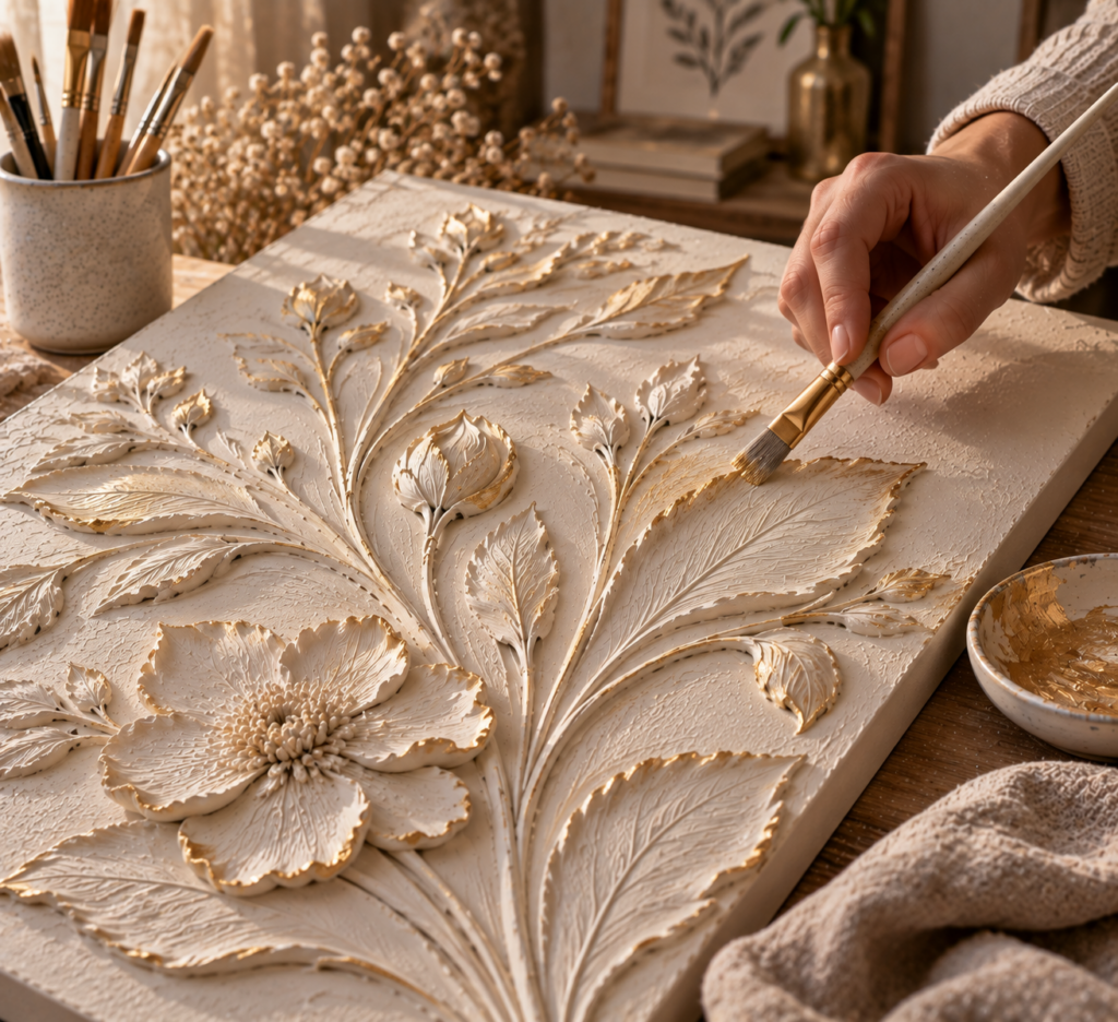 3D reliéfní obraz ze sádry: elegantní DIY dekorace, která promění prázdnou zeď