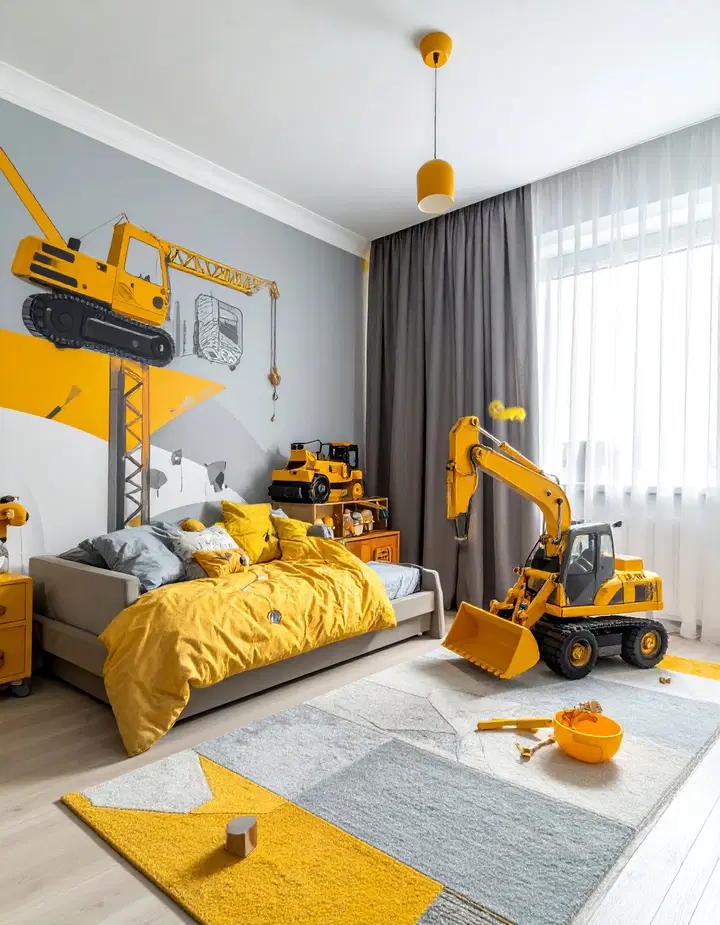 Inspirace pro dětský pokoj: výrazná stěna plná barev a fantazie