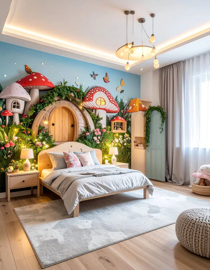 Inspirace pro dětský pokoj: výrazná stěna plná barev a fantazie