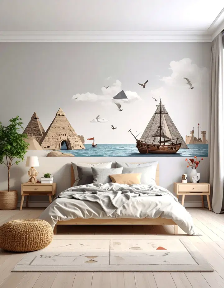 Inspirace pro dětský pokoj: výrazná stěna plná barev a fantazie