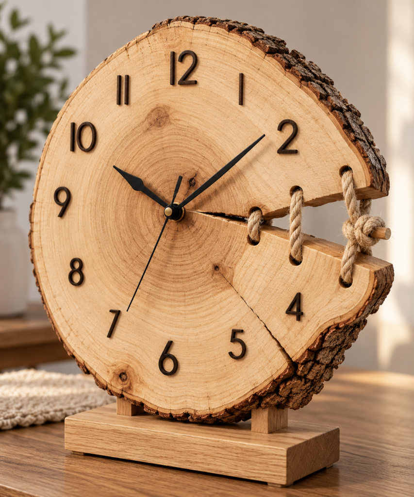 DIY originální dřevěné hodiny, které promění každý kus dřeva v jedinečný doplněk
