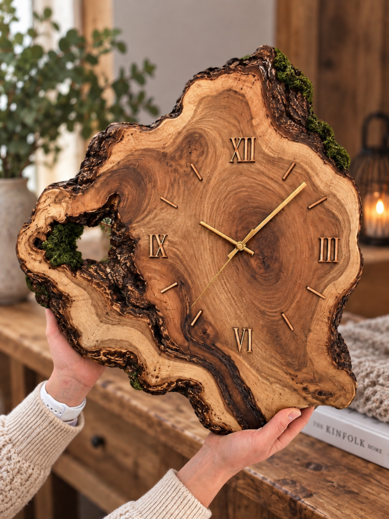DIY originální dřevěné hodiny, které promění každý kus dřeva v jedinečný doplněk