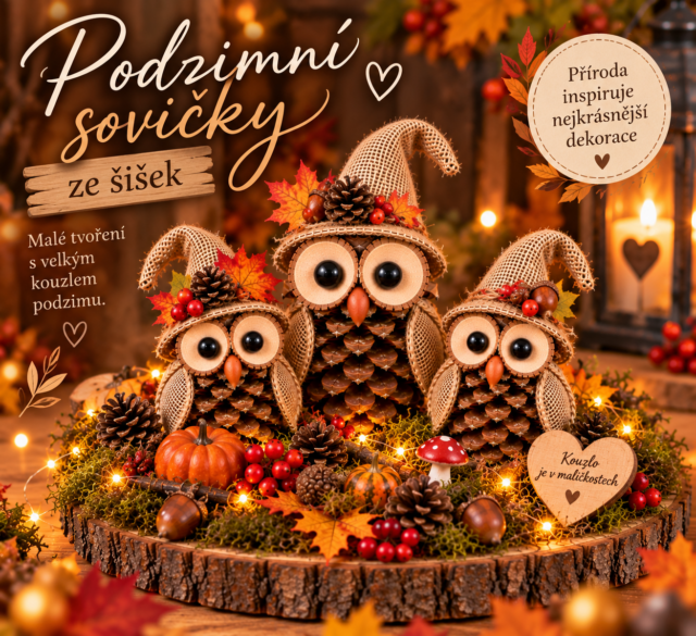 Podzimní sovičky ze šišek: kouzelná dekorace, která rozzáří váš domov