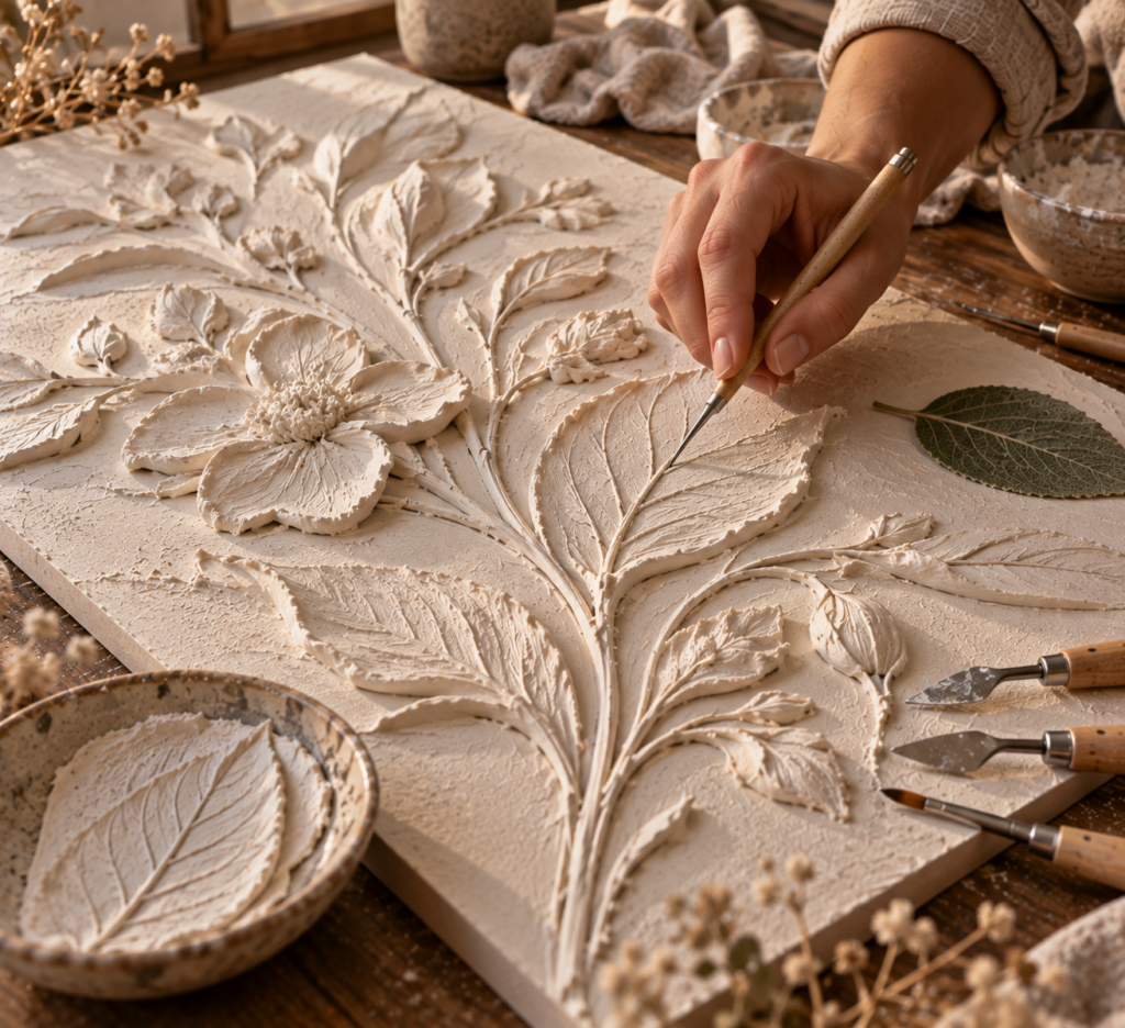3D reliéfní obraz ze sádry: elegantní DIY dekorace, která promění prázdnou zeď