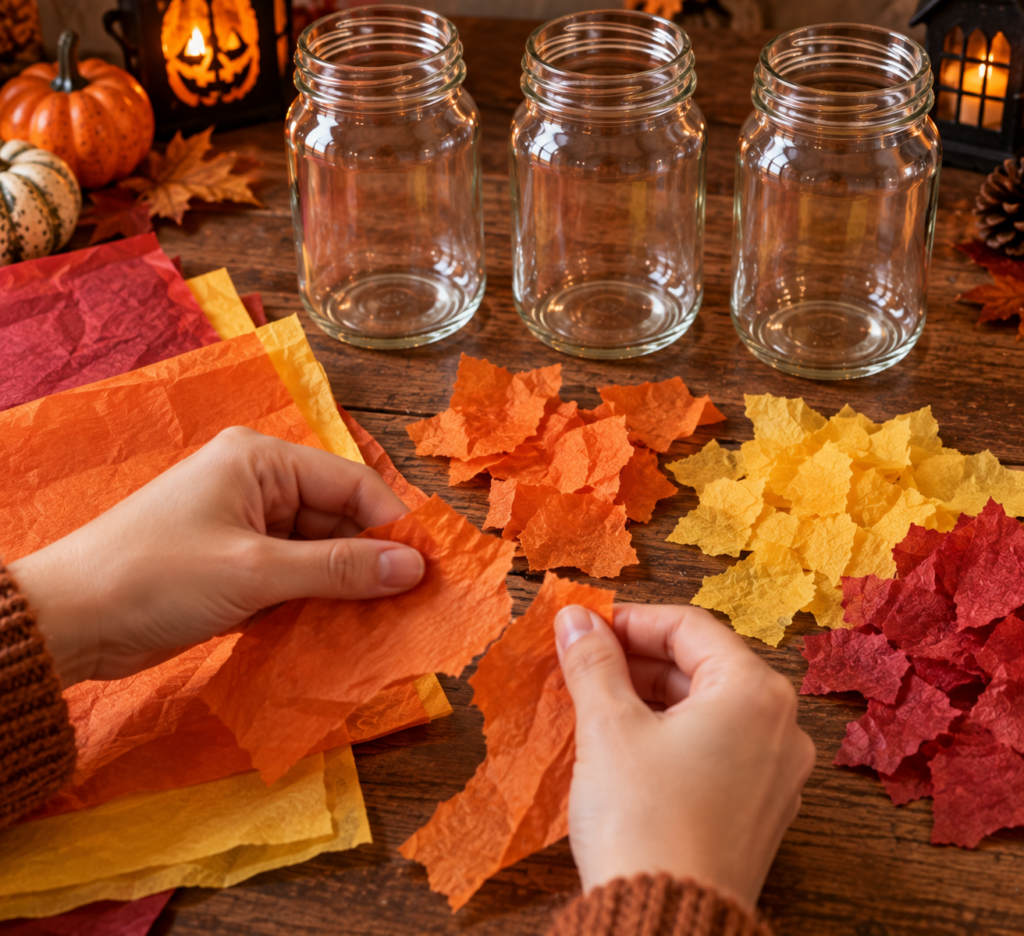 Halloweenské svícny pro děti: veselé tvoření ze sklenic