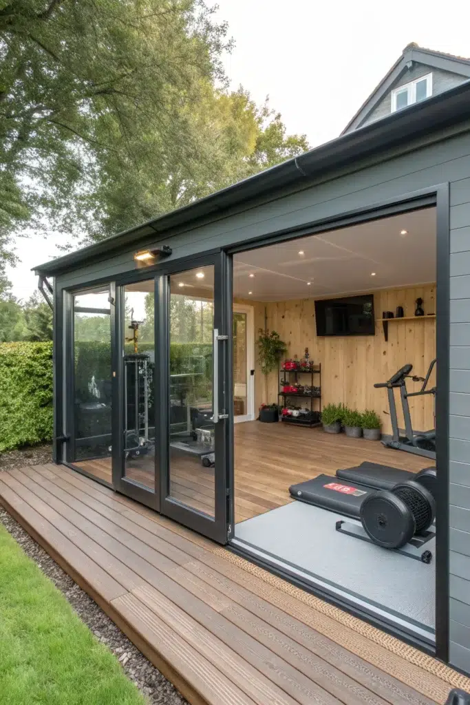 Inspirace pro vysněnou zahradní posilovnu, která spojuje pohodlí, soukromí a moderní design