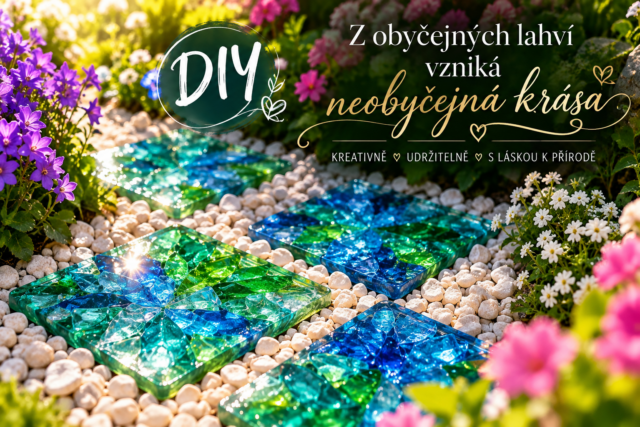 DIY zahradní dekorativní dlaždice z recyklovaných plastových lahví