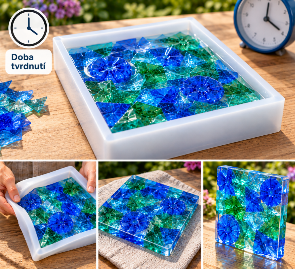 DIY zahradní dekorativní dlaždice z recyklovaných plastových lahví
