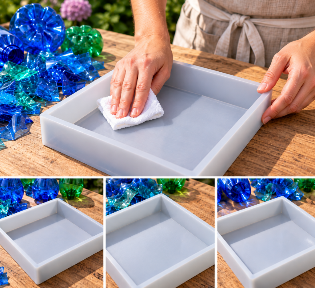 DIY zahradní dekorativní dlaždice z recyklovaných plastových lahví