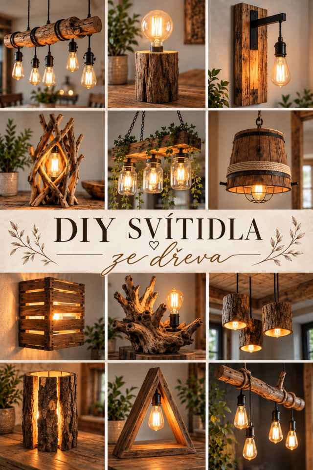 DIY svítidla ze dřeva, která promění váš domov v útulné místo